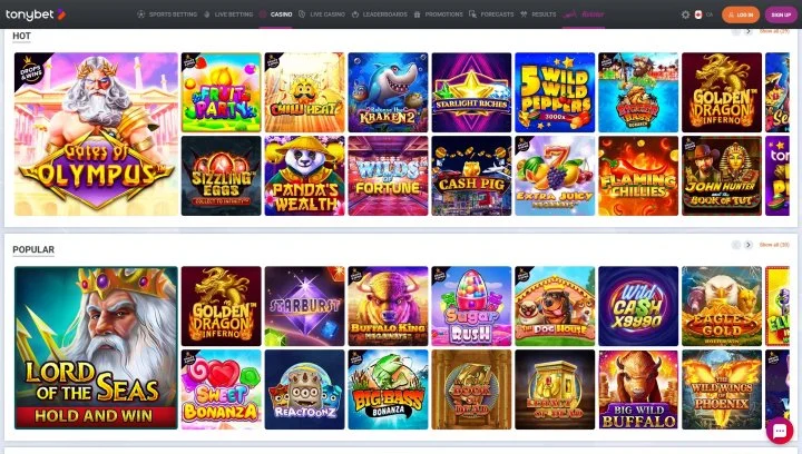 Tonybet Casino - Retiros rápidos en CLP Tonybet Casino, casino online que paga rápido con tragamonedas Hot y Popular